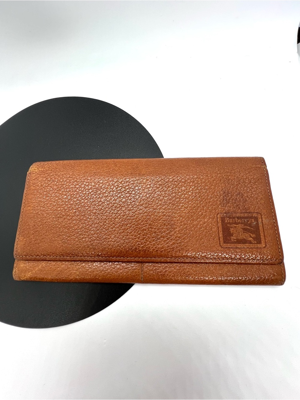 Vintage Burberrys Brown Leather Continental Long Wallet Nova Check England - Picture 3 of 15